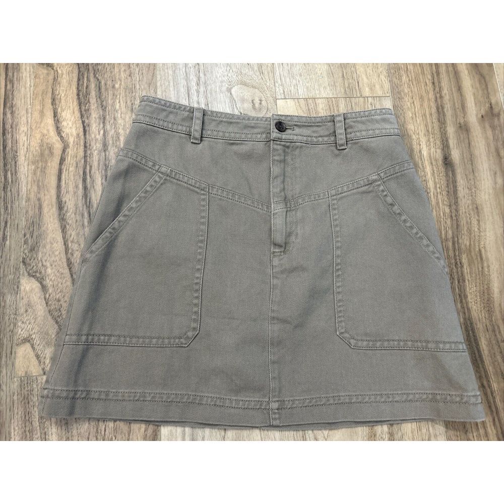 Banana republic cargo mini skirt‎ size 8 women Tan wash canvas 32X17"